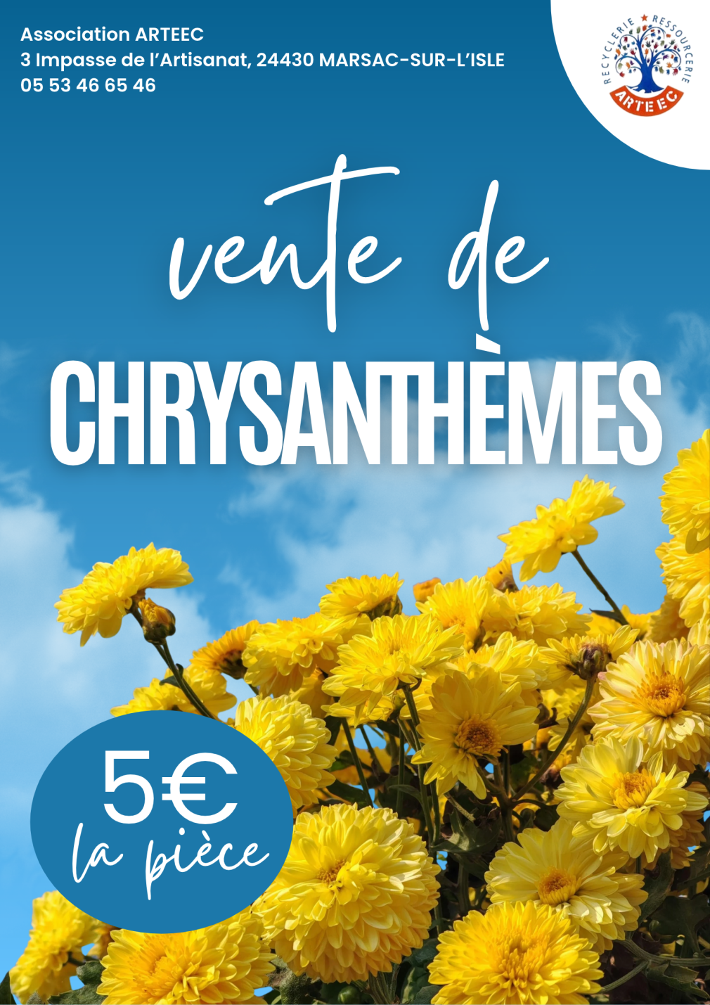 Affiche Vente de chrysanthème