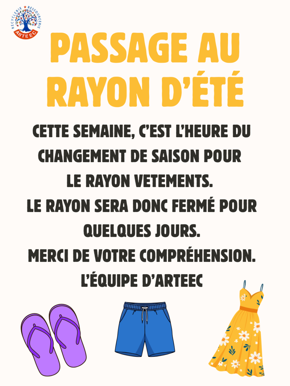 Changement de saison vêtements été