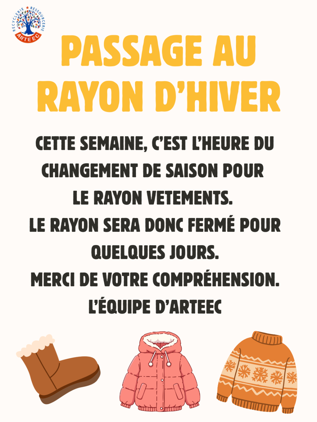 changement de saison vêtements hiver