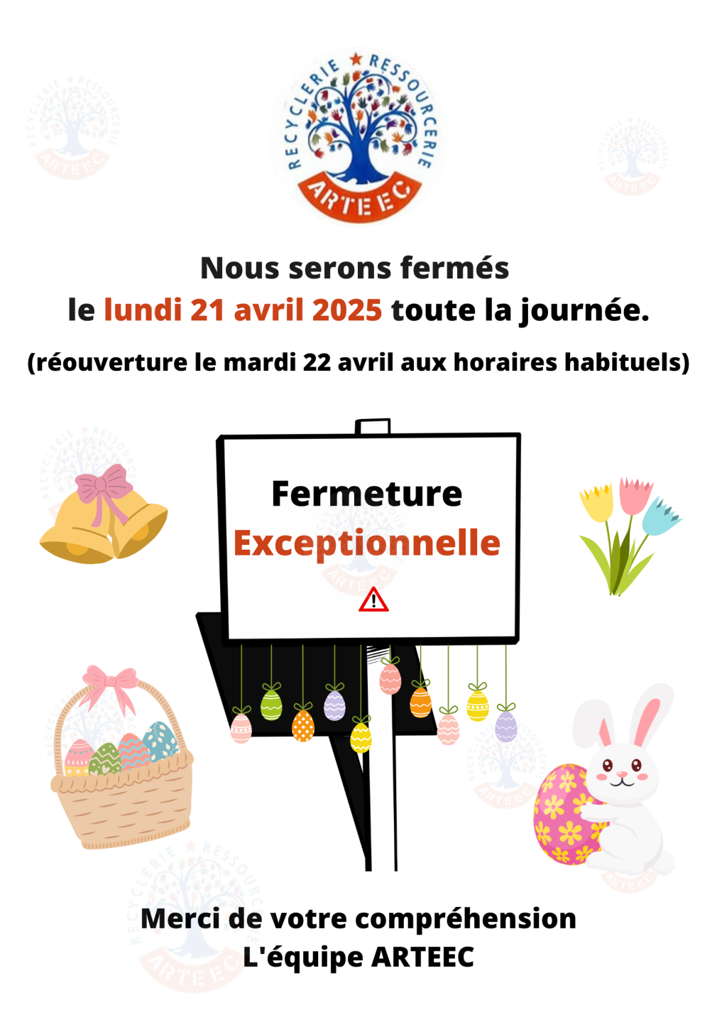 Fermeture 21 avril 2025