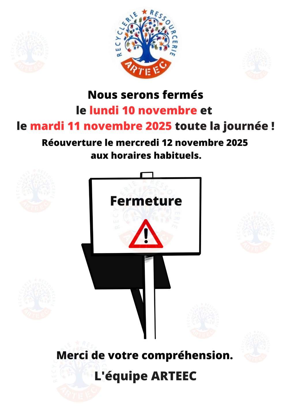 fermeture 11 novembre 2025
