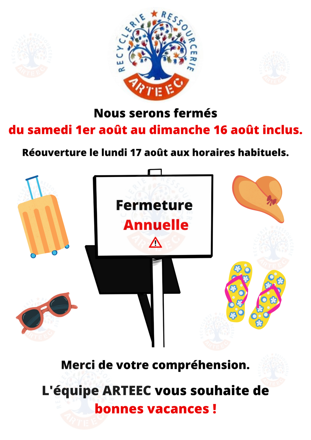 fermeture été 2026